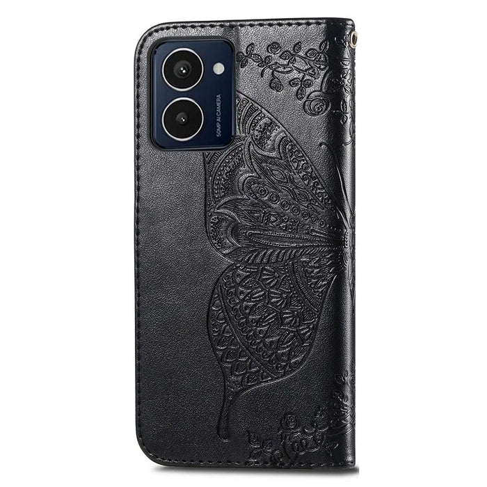 For HMD Pulse Pro Case PU Leather Wallet Phone Cover Butterfly Pattern - Black - 4