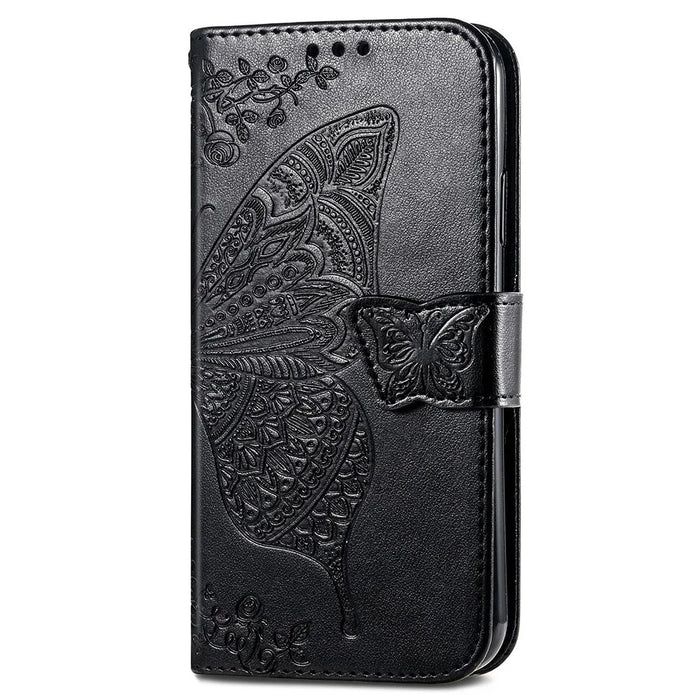For HMD Pulse Pro Case PU Leather Wallet Phone Cover Butterfly Pattern - Black - 5