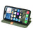 For iPhone 16 Plus PU Leather Case Rhombus Imprint Wallet Stand Phone Cover - Green - 3