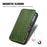For iPhone 16 Plus PU Leather Case Rhombus Imprint Wallet Stand Phone Cover - Green - 4