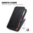 For iPhone 16 PU Leather Case Rhombus Imprint Wallet Stand Phone Cover - Black - 4