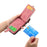 For iPhone 16 Case Zipper Pocket Kickstand Leather Phone Back Cover - Pink - 4