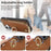 For iPhone 16 Case Zipper Pocket Kickstand Leather Phone Back Cover - Pink - 5