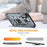 For iPhone 14 Pro Max Armor Case Hard PC Soft TPU Impact-Resistant Protective Cover with Ring Kickstand - Grey - 2