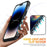 For iPhone 14 Pro Max Armor Case Hard PC Soft TPU Impact-Resistant Protective Cover with Ring Kickstand - Grey - 3