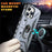 For iPhone 14 Pro Max Armor Case Hard PC Soft TPU Impact-Resistant Protective Cover with Ring Kickstand - Grey - 7