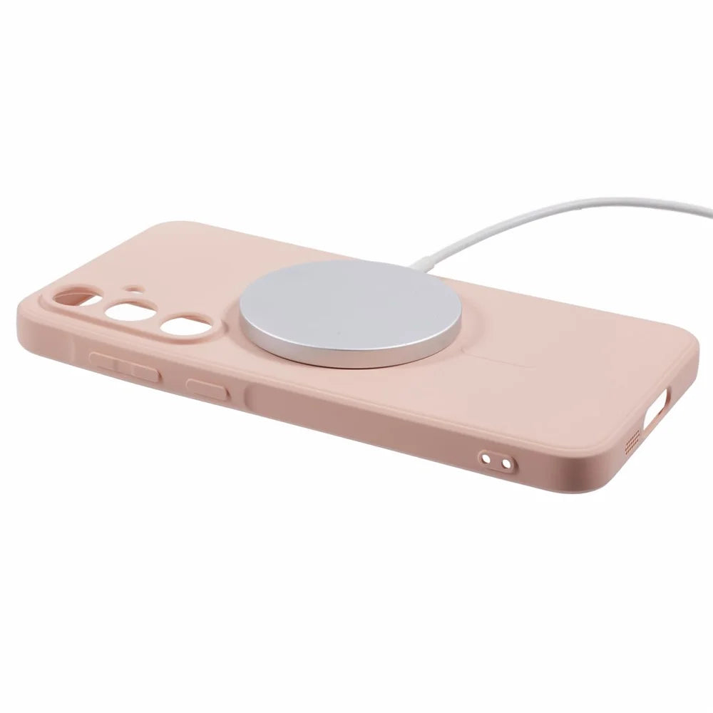 For Samsung Galaxy A15 4G / 5G Case Shockproof TPU Phone Cover Magnetic Case - Pink - 4