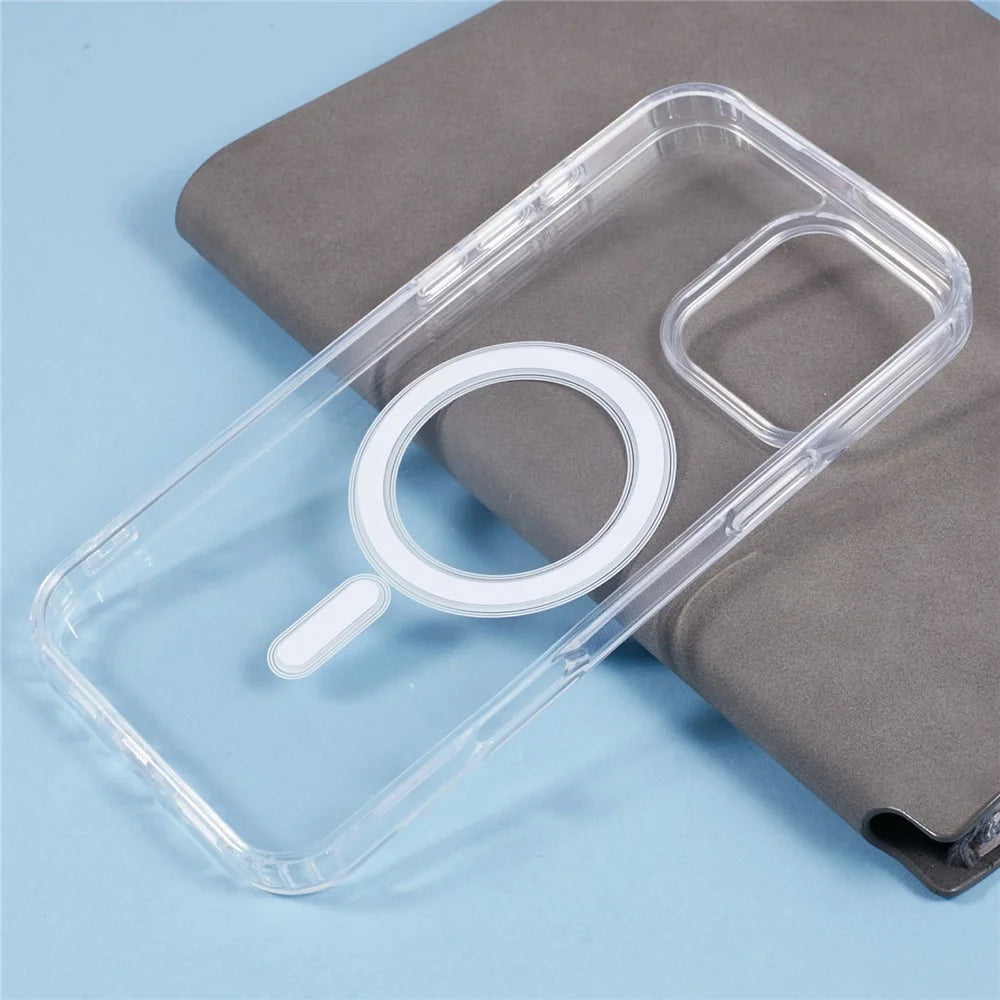 For iPhone 16 Pro Clear Case Acrylic+TPU Phone Cover Compatible with MagSafe - 7