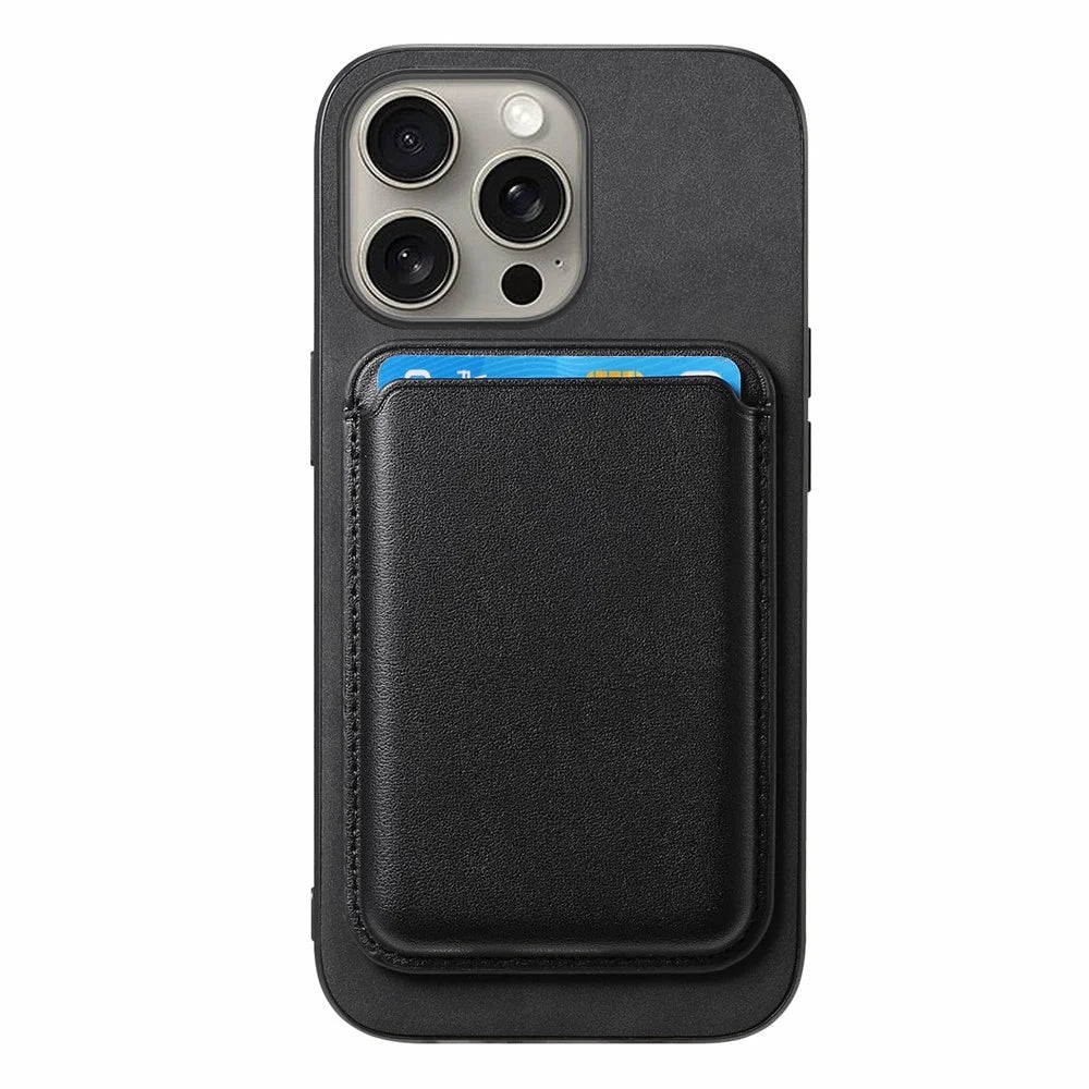 B2 For iPhone 16 Pro Case Detachable Magnetic Card Bag Leather+TPU Phone Cover - Black - 2