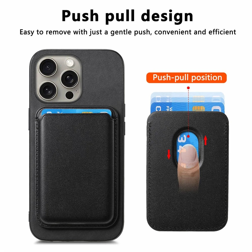 B2 For iPhone 16 Pro Case Detachable Magnetic Card Bag Leather+TPU Phone Cover - Black - 4