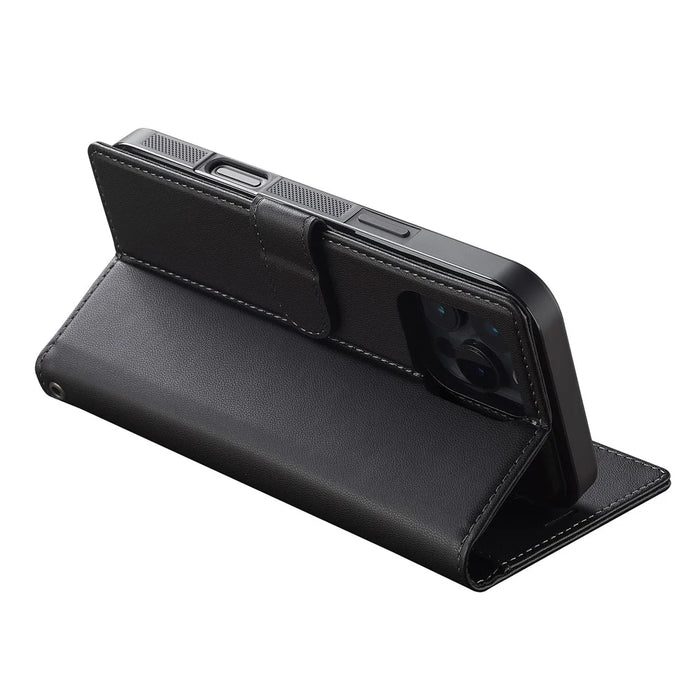 LC.IMEEKE L2 Series for iPhone 16 Pro Max Case PU Leather Wallet Detachable Magnetic Phone Cover - Black - 5