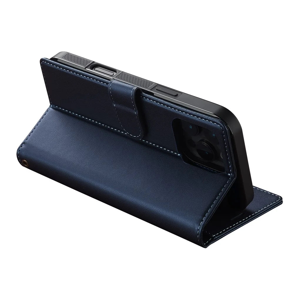 LC.IMEEKE L2 Series for iPhone 16 Pro Case PU Leather Wallet Detachable Magnetic Phone Cover - Blue - 5