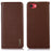 KHAZNEH For iPhone 17e / 16e Case Genuine Cow Leather Wallet Phone Cover Nappa Texture - Brown - 1