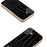 ABEEL For iPhone 16 Plus Case Electroplating Edge Crocodile Texture Genuine Cow Leather Back Phone Cover - Black - 3