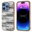 For iPhone 16 Pro Case Electroplating Edge Plaid Texture PU Leather+PC+TPU Phone Cover - Black+White - 1