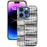 For iPhone 16 Pro Case Electroplating Edge Plaid Texture PU Leather+PC+TPU Phone Cover - Black+White - 2