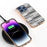 For iPhone 16 Pro Case Electroplating Edge Plaid Texture PU Leather+PC+TPU Phone Cover - Black+White - 4