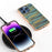 For iPhone 16 Pro Max Case Electroplating Edge Plaid Texture PU Leather+PC+TPU Phone Cover - Gold - 4