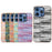 For iPhone 16 Pro Max Case Electroplating Edge Plaid Texture PU Leather+PC+TPU Phone Cover - Gold - 6