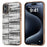 For iPhone 16 Plus Case Electroplating Edge Plaid Texture PU Leather+PC+TPU Phone Cover - Black+White - 1