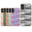 For iPhone 16 Plus Case Electroplating Edge Plaid Texture PU Leather+PC+TPU Phone Cover - Black+White - 6