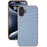 For iPhone 16 Case Woven Texture Electroplating Edge Leather Coated PC+TPU Phone Cover - Baby Blue - 2