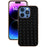 For iPhone 16 Pro Case Woven Texture Electroplating Edge Leather Coated PC+TPU Phone Cover - Black - 2