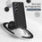 For Samsung Galaxy Z Fold6 5G Case Kickstand Wristband PC+Silicone Phone Cover - Black - 2