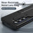 For Samsung Galaxy Z Fold6 5G Case Kickstand Wristband PC+Silicone Phone Cover - Black - 6