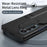For Samsung Galaxy Z Fold4 5G Case Kickstand Wristband PC+Silicone Phone Cover - Black - 6