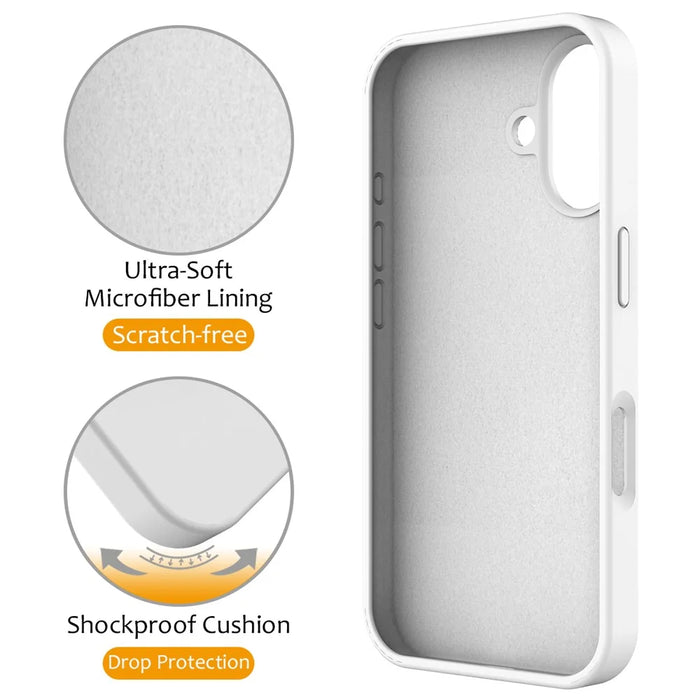 For iPhone 16 Case Compatible with MagSafe Kickstand PC + Silicone Phone Cover - White - 4
