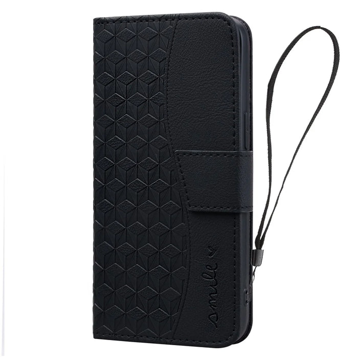 For Samsung Galaxy S24 FE Case Rhombus Pattern Leather Wallet Phone Cover - Blue - 7