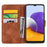 For Samsung Galaxy S24 FE Case PU Leather Wallet Flip Phone Cover Flower Imprinted - Brown - 4