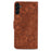 For Samsung Galaxy S24 FE Case PU Leather Wallet Flip Phone Cover Flower Imprinted - Brown - 7