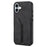 DENIOR For iPhone 16 Case Elastic Card Holder PU Leather+TPU+PC Phone Cover - Black - 1