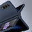 For Samsung Galaxy Z Fold4 5G Phone Case Rubberized Surface Hard PC Cover with Glass Screen Protector / Pen Slot - Blue - 3