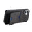 DENIOR For iPhone 16 Plus Case Leather+TPU Card Slot Kickstand Phone Cover - Black - 2