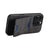 DENIOR For iPhone 16 Pro Case Leather+TPU Card Slot Kickstand Phone Cover - Black - 2