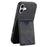 DENIOR For iPhone 16 Case Leather+TPU Card Slot Kickstand Phone Cover - Black - 1