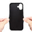 DENIOR For iPhone 16 Case Leather+TPU Card Slot Kickstand Phone Cover - Black - 6