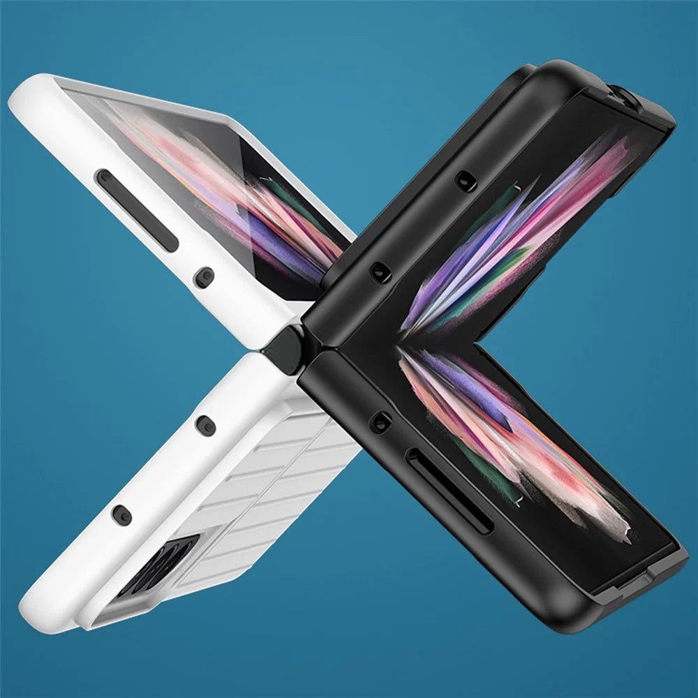 For Samsung Galaxy Z Fold4 5G Shockproof Case Anti-Fall Phone Case Mobile Phone Hard PC Protector with Slide Camera Cover - Blue - 7
