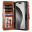 For iPhone 16 Pro Magnetic Case Detachable PU Leather Zipper Wallet Cover - Brown - 2