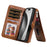 For iPhone 16 Pro Magnetic Case Detachable PU Leather Zipper Wallet Cover - Brown - 3