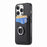 For iPhone 16 Pro Max Case Card Slots Ring Holder Kickstand Phone Cover - Black - 4