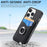 For iPhone 16 Pro Max Case Card Slots Ring Holder Kickstand Phone Cover - Black - 5