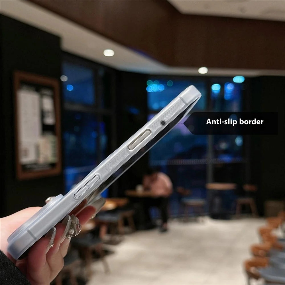For iPhone 16 Case Compatible with MagSafe Matte PP Ultra-Thin Phone Cover - Transparent Blue - 5