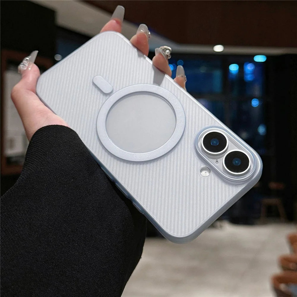 For iPhone 16 Plus Case Compatible with MagSafe Matte PP Ultra-Thin Phone Cover - Transparent Blue - 1