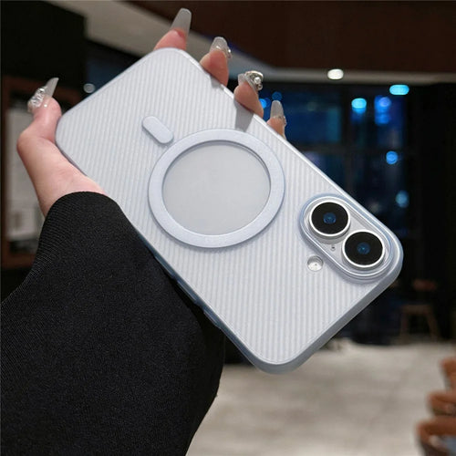 For iPhone 16 Plus Case Compatible with MagSafe Matte PP Ultra-Thin Phone Cover - Transparent Blue - 1