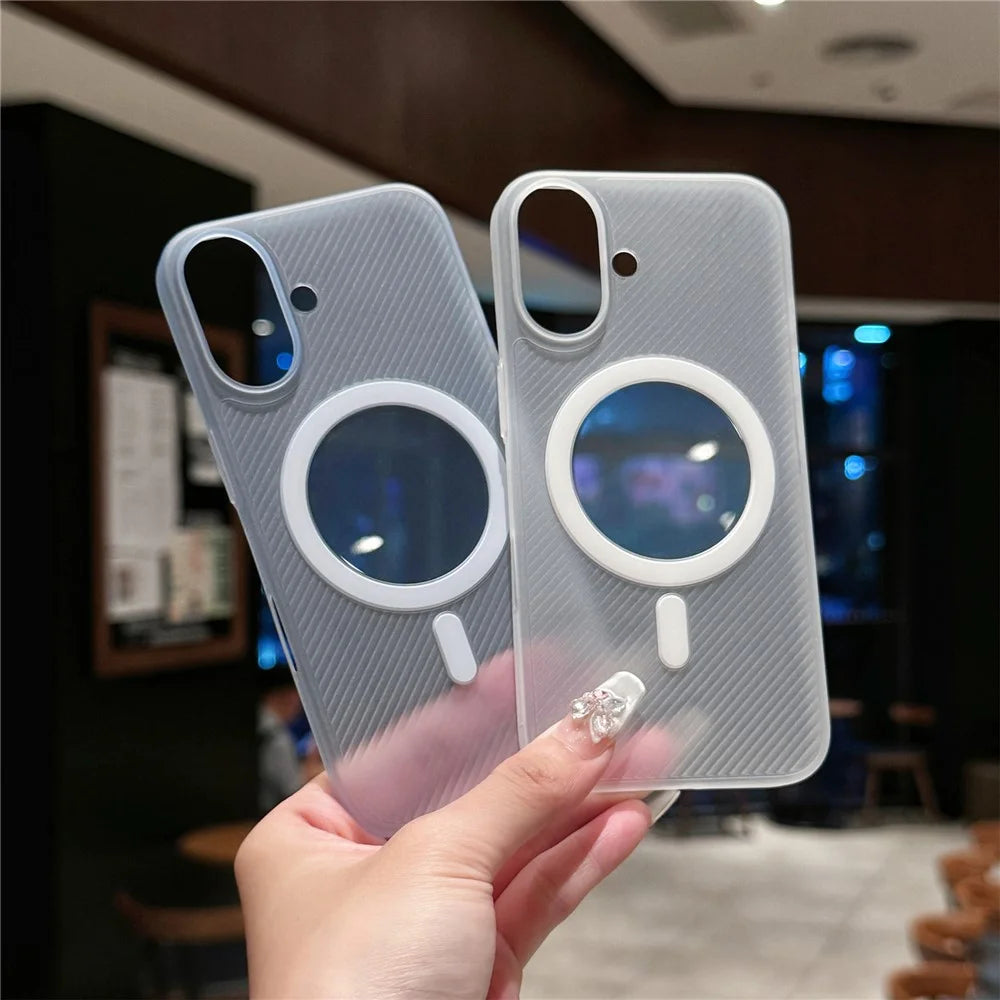 For iPhone 16 Plus Case Compatible with MagSafe Matte PP Ultra-Thin Phone Cover - Transparent Blue - 2