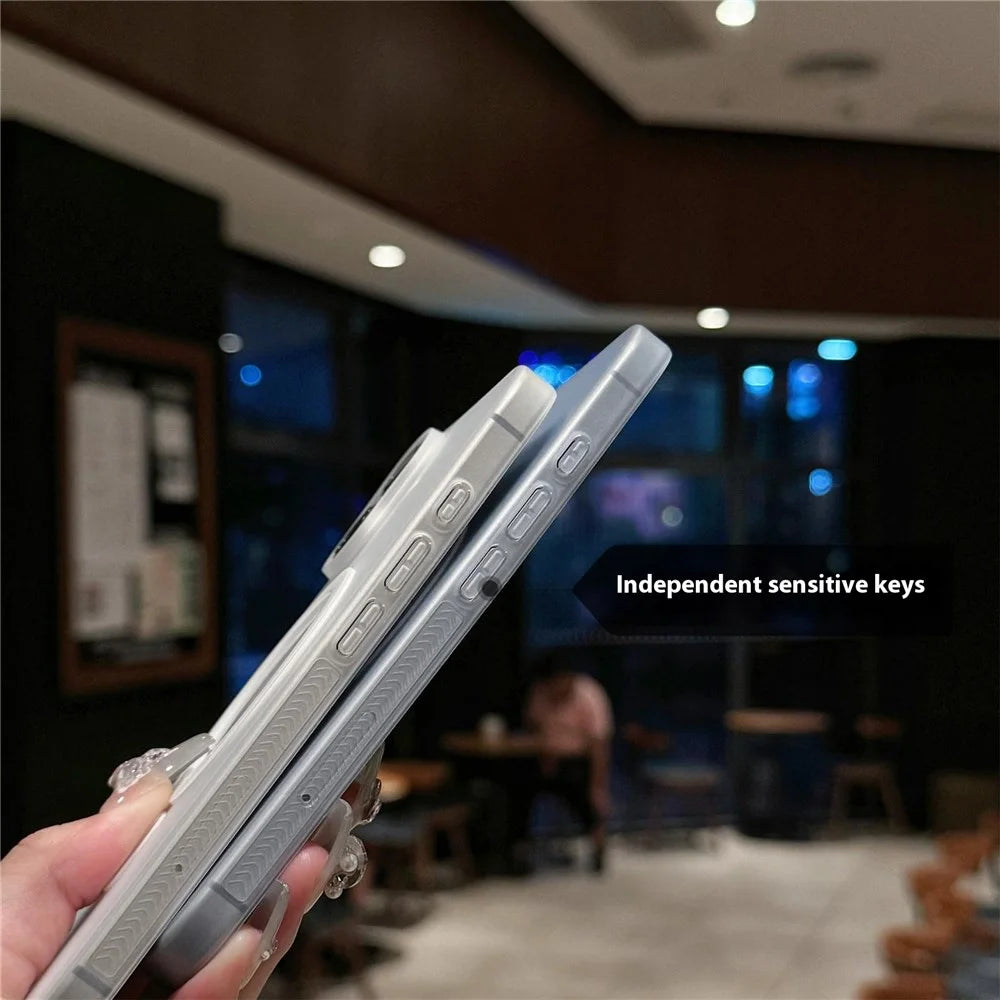 For iPhone 16 Plus Case Compatible with MagSafe Matte PP Ultra-Thin Phone Cover - Transparent Blue - 6